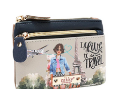I live to Travel Mini Zip Pouch (Coinpurse)