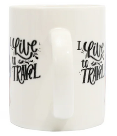 I live to Travel Nikky Ceramic Mug with Bunny Keychain