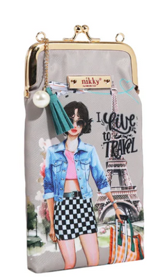 Nikky Kisslock Phone and Sunglass Purse I live to Travel