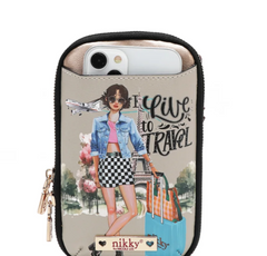 Nikky Zip Around Phone/Wallet Crossbody I live to Travel