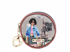 Round Coinpurse Keychain I live to Travel