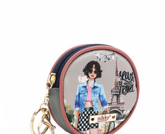 Round Coinpurse Keychain I live to Travel