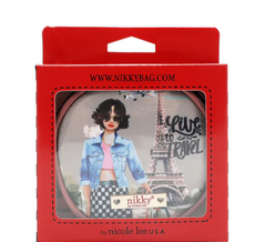 Round Coinpurse Keychain I live to Travel
