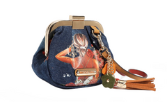 Denim Mini Coin Purse Wristlet Blind Date