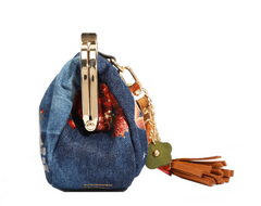 Denim Mini Coin Purse Wristlet Blind Date