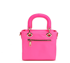 Color Patch Top Handle Bag Pink