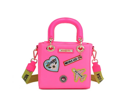 Color Patch Top Handle Bag Pink