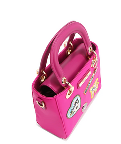 Color Patch Top Handle Bag Pink