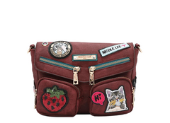 Multi Patch Flap Crossbody Red