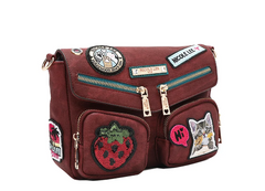 Multi Patch Flap Crossbody Red