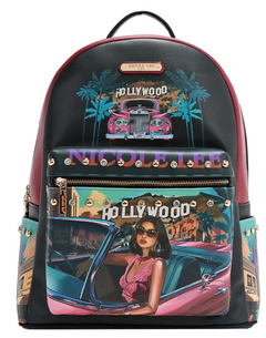 Large USB Fashion Backpack with Charging Port and Pouch Hollywood Drive