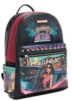 Large USB Fashion Backpack with Charging Port and Pouch Hollywood Drive