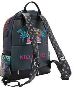 Large USB Fashion Backpack with Charging Port and Pouch Hollywood Drive