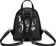 Frida Kahlo Black Backpack