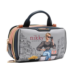 Mini Boston Doube Zip Crossbody Urban Coffee Dream