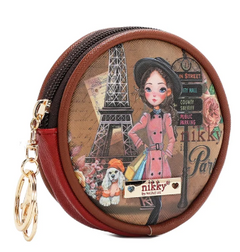 Round Coinpurse Keychain Emily Goes to Paris