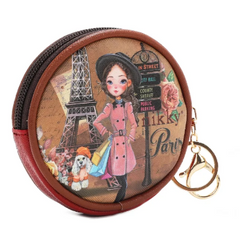 Round Coinpurse Keychain Emily Goes to Paris