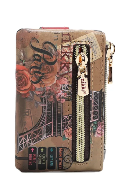 Mini Zip & Snap Button Card Holder Emily Goes to Paris