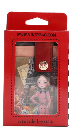 Mini Zip & Snap Button Card Holder Emily Goes to Paris