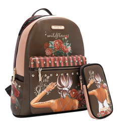 Large USB Fashion Backpack with Charging Port and Pouch Blind Date
