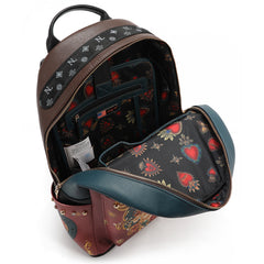 LARGE USB FASHION BACKPACK WITH CHARGING PORT AND POUCH