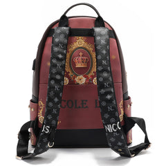 LARGE USB FASHION BACKPACK WITH CHARGING PORT AND POUCH
