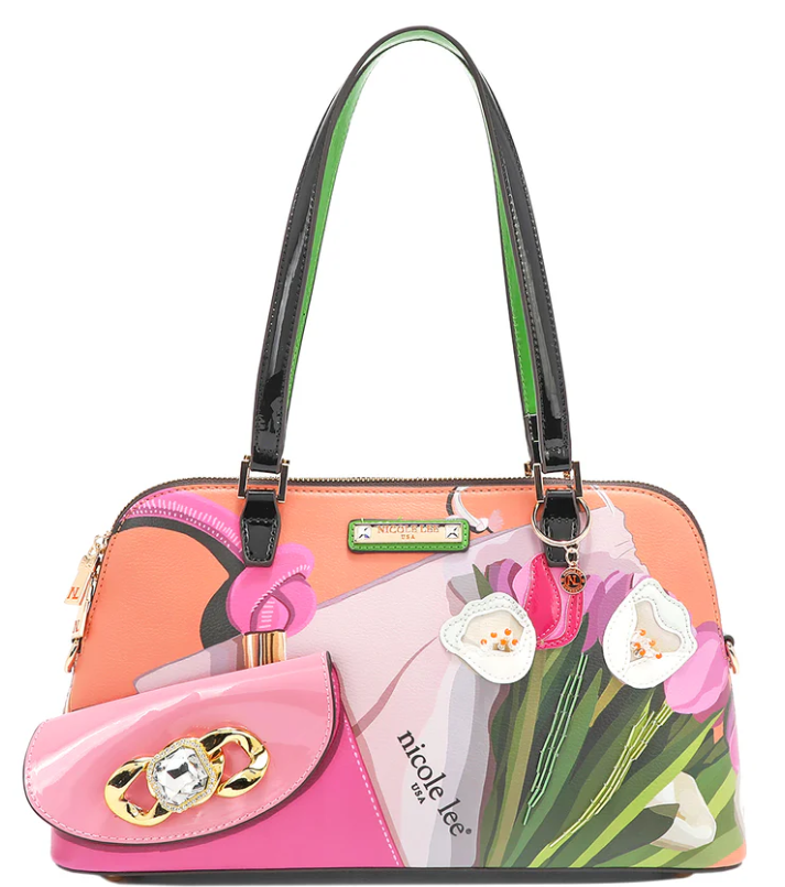 Violet Blossom Dome Shoulder Bag