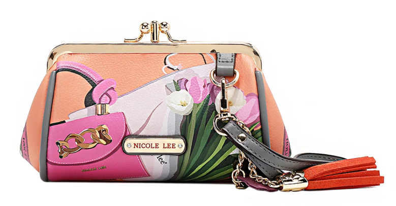Mini Kisslock Coinpurse Wristlet Violet Blossom