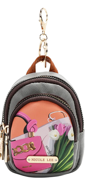 Mini Zip Backpack Coinpurse Violet Blossom