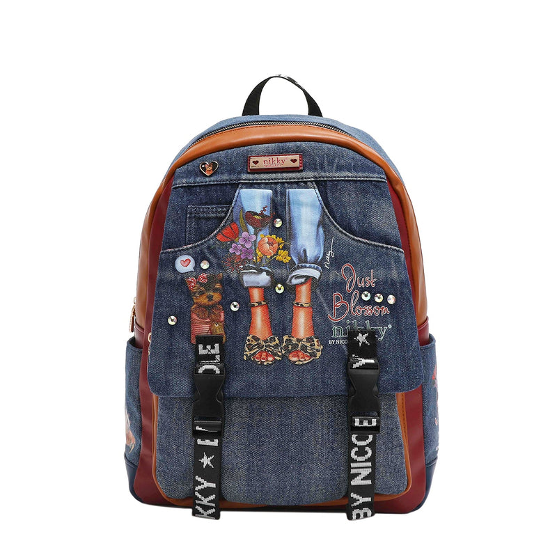 Mochila vaquera con solapa grande 