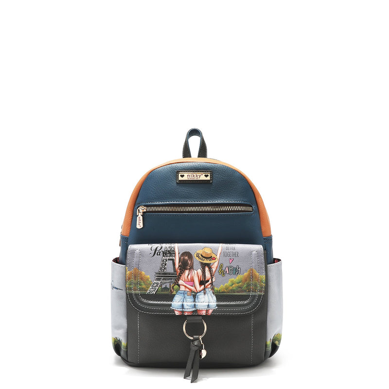 Mochila con solapa estampada