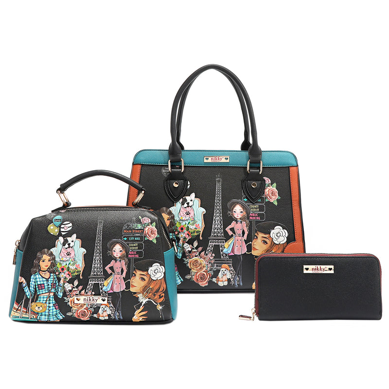 NIKKY MAKES FRIENDS 3 PIECE SET (SATCHEL, CROSSBODY, WALLET)