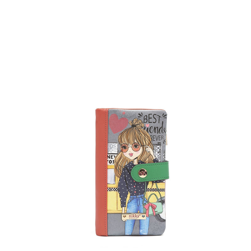Cartera plegable con cremallera