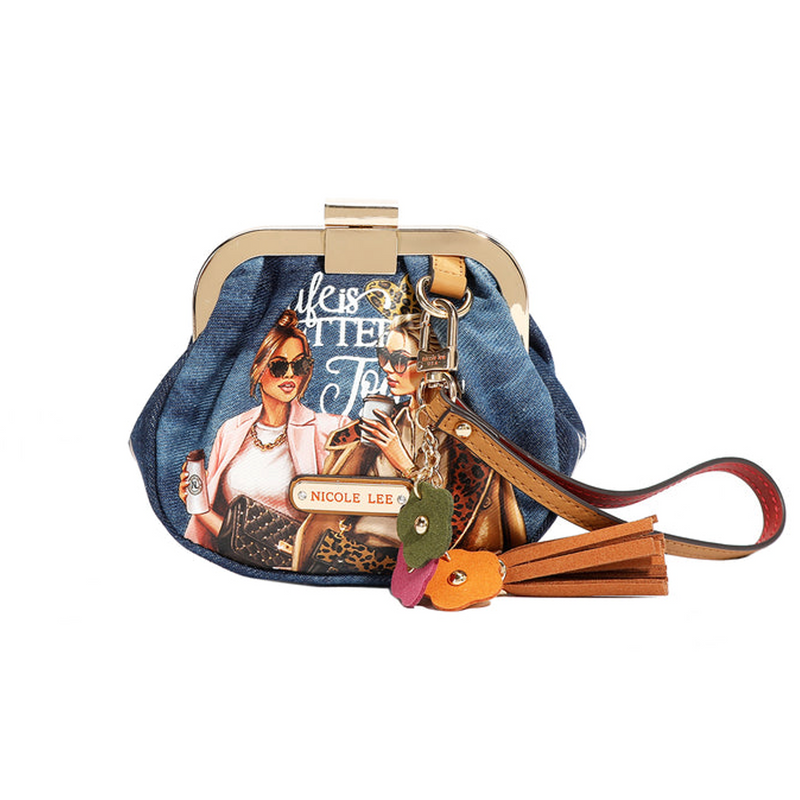 DENIM MINI COIN PURSE WRISTLET