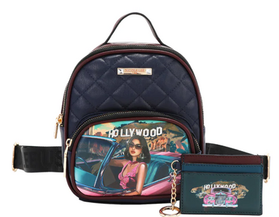 2 Piece Gift Set (Mini Backpack + Card Holder) Hollywood Drive