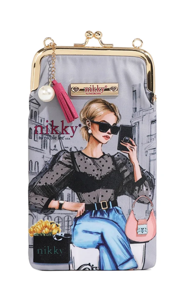 Nikky Kisslock Phone and Sunglass Purse Urban Coffee Dream
