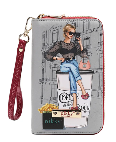 Nikky Medium Double Zipper Wallet Urban Coffee Dream