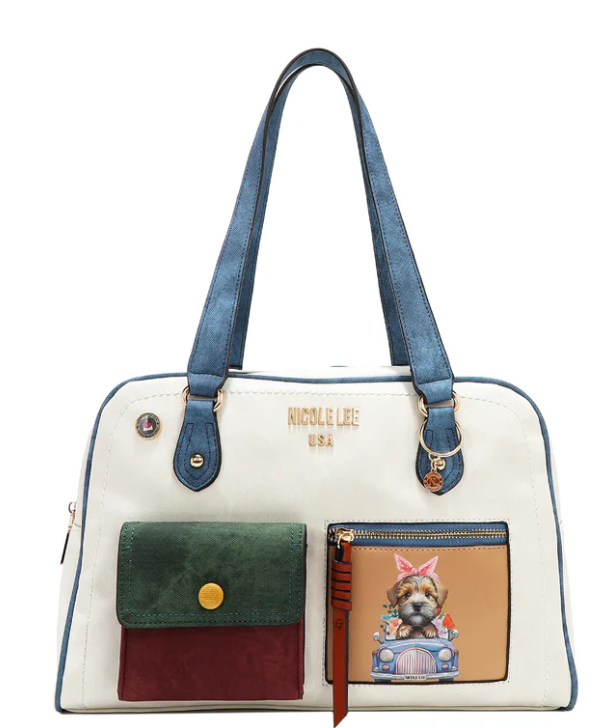 Colorblock Boston Bag