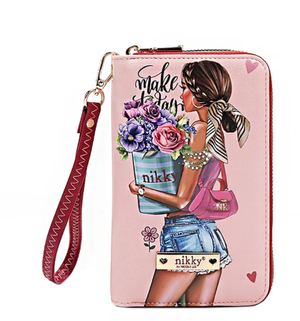 Nikky Medium Double Zipper Flowers Day