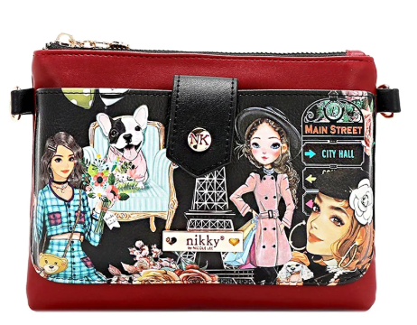 Zip & Snap Button Pouch Crossbody Nikky Makes Friends