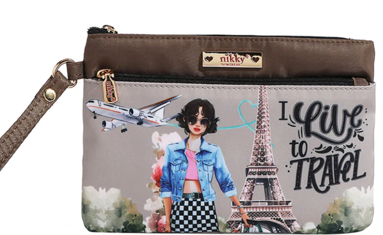 Cosmetic Zipper Pouch I live to Travel