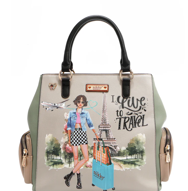 I live to Travel Bucket Bag