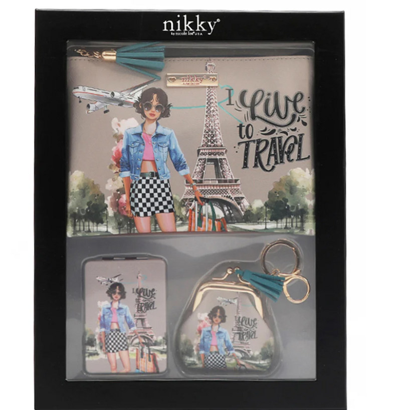 Nikky 3PC Gift Set I live to Travel