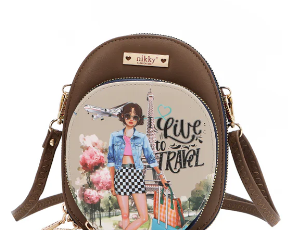 Nikky Multi Pocket Small Crossbody I live to Travel