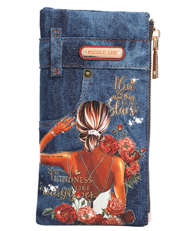 Denim Amanda 2 Piece Bifold Wallet Blind Date