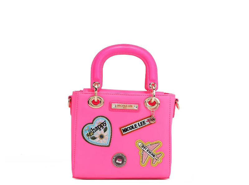 Color Patch Top Handle Bag Pink