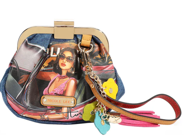 Denim Mini Coin Purse Wristlet Hollywood Drive