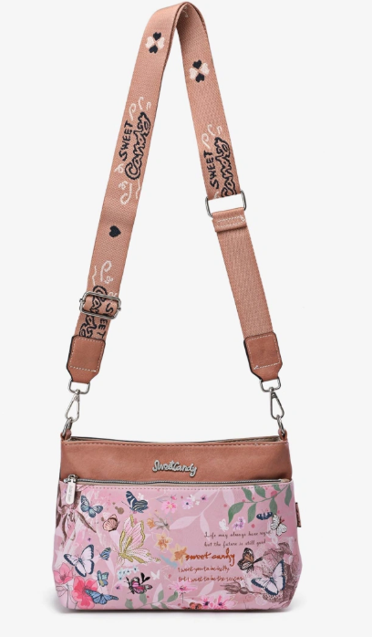 Pink Butterfly Sweet & Candy Shoulder Crossbody Bag
